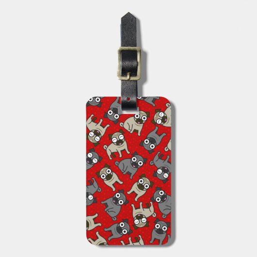 Mops-a-Dot (rot) Gepäckanhänger (Vorderseite vertikal)