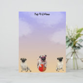 Mops-A-licious Niedlich Mops Dog Stationery (Stehend Vorderseite)