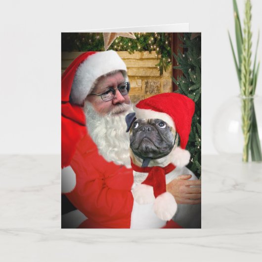 MOPS A SIEHE AUF SANTA FEIERTAGSKARTE (Vorderseite)