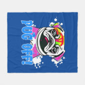 Mops ab! Mops Graffiti Spray Paint Mops Fleecedecke (Vorderseite (Horizontal))