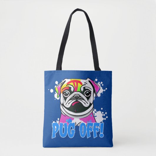 Mops ab! Mops Graffiti Spray Paint Mops Tasche (Vorderseite)