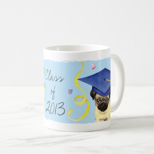 Mops-Absolvent Kaffeetasse (VorderseiteRechts)