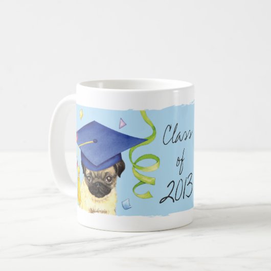 Mops-Absolvent Kaffeetasse (Vorderseite Links)