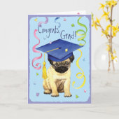 Mops-Absolvent Karte (Gelbe Blume)