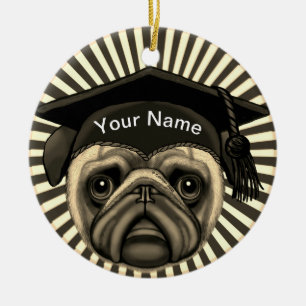Mops Absolvent Keramik Ornament