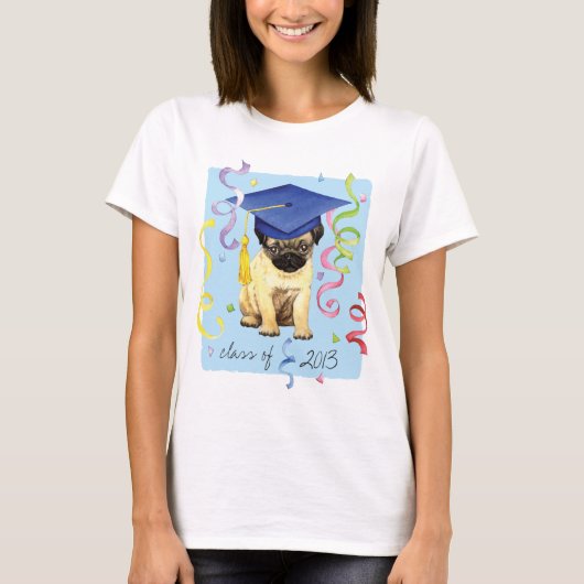 Mops-Absolvent T-Shirt (Vorderseite)