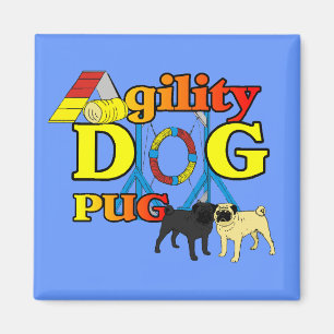 Mops_Agility Geschenke Magnet