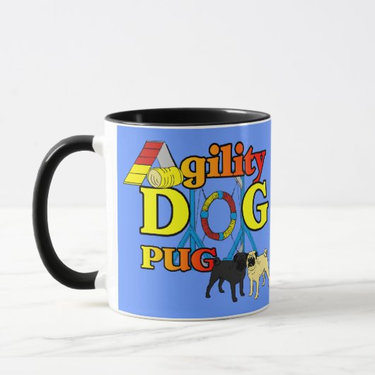 Mops_Agility Geschenke Tasse (Links)