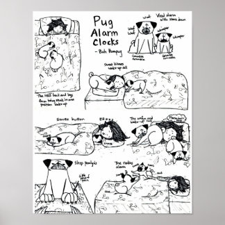 Mops-Alarmuhren Poster