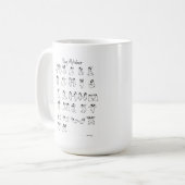 Mops-Alphabet A-Z Kaffeetasse (Vorderseite Links)