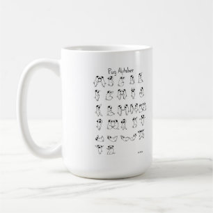 Mops-Alphabet A-Z Kaffeetasse