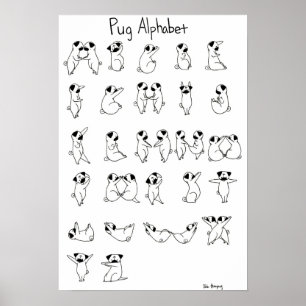 Mops Alphabet A-Z Poster