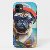Mops am Strand, Sommergeschenk für Hundefreunde Case-Mate iPhone Hülle (Rückseite)