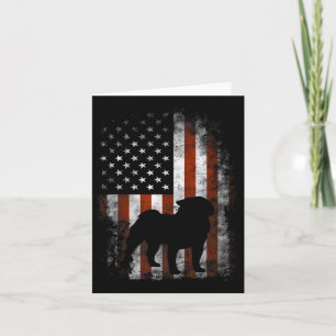 Mops American Flag Patriotic 4. Juli Karte