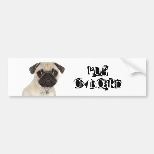 Mops an Bord Autoaufkleber (Vorne)