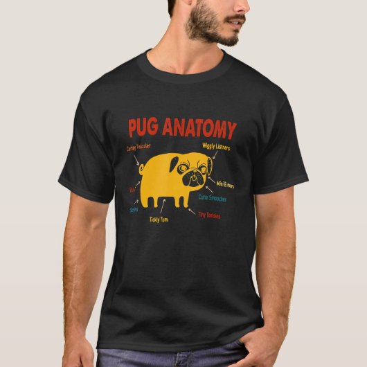 Mops Anatomie Hunde Kostüm Liebe Welpe T-Shirt (Vorderseite)
