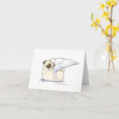 Mops Angel Wings card Karte (Gelbe Blume)