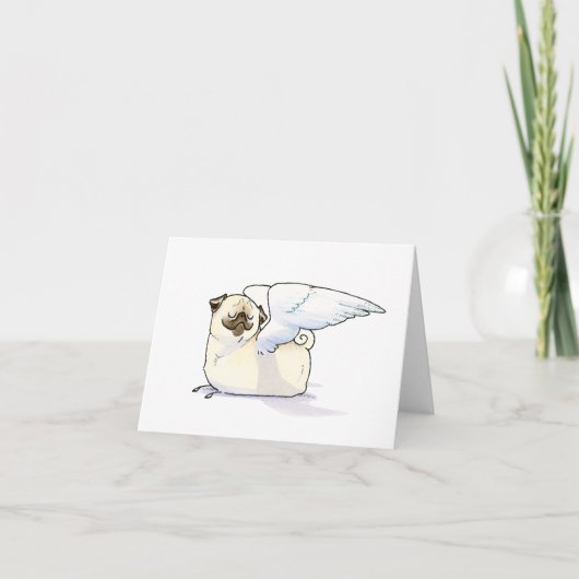 Mops Angel Wings card Karte (Vorderseite)