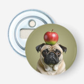 Mops Apple Flaschenöffner (Vorderseite)