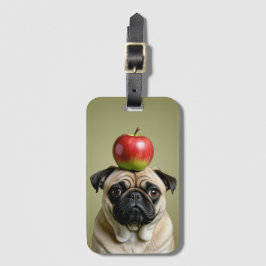 Mops Apple Gepäckanhänger