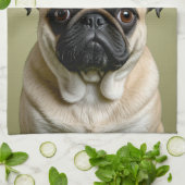 Mops Apple Geschirrtuch (Gefaltet)