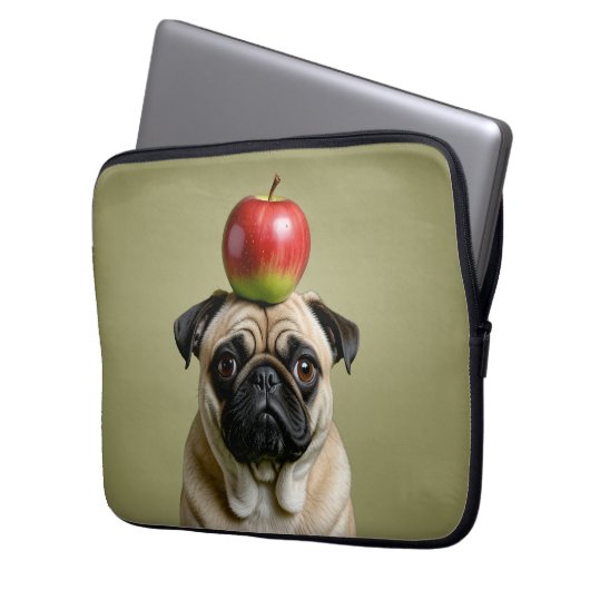 Mops Apple Laptopschutzhülle (Vorderseite Links)