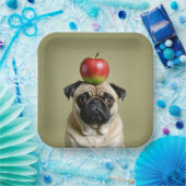 Mops Apple Pappteller (Party)