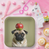 Mops Apple Pappteller (Party)