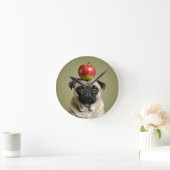 Mops Apple Runde Wanduhr (Zuhause)