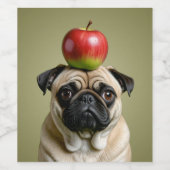 Mops Apple Weinetikett (Einzelnes Label)