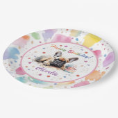 Mops-Aquarellpapier-Platte Pappteller (Schrägansicht)