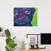 Mops Art "Pugsly Enthusiasm" Poster (Heimbüro)