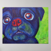 Mops Art "Pugsly Enthusiasm" Poster (Vorne)