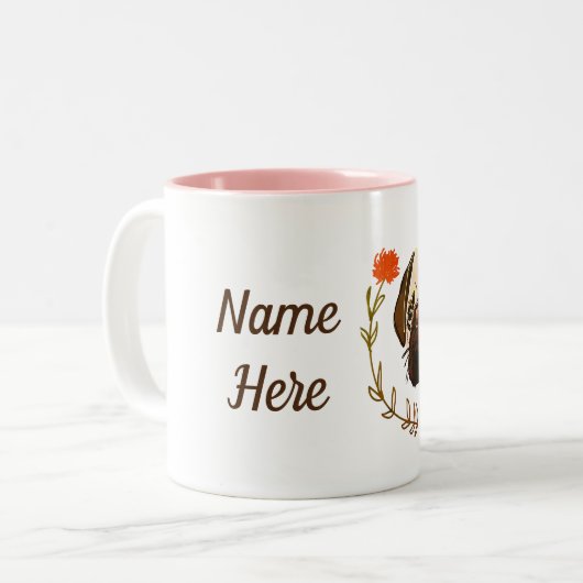 Mops Art Zweifarbige Tasse (Vorderseite Links)