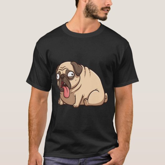 Mops atmet heftiger Pug-Meme T-Shirt (Vorderseite)