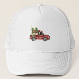 Mops auf dem Auto Weihnachtsschmuck Weihnachtsbaum Truckerkappe
