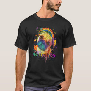 Mops auf dem Rug Dutch Bulldog Spaß Mops Eigentüme T-Shirt