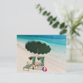 Mops auf der Beach Postcard Feiertagspostkarte (Stehend Vorderseite)