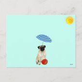 Mops auf der Beach Postcard Feiertagspostkarte (Rückseite)