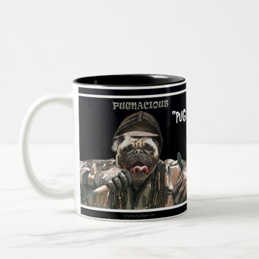 "MOPS auf einer TASSE" Tasse (Links)