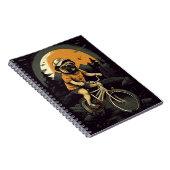 Mops auf Fahrrad Cartoon für Kinder Notizblock (Rechte Seite)