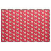 Mops auf hellrotem Hintergrund Stoff (Yard (91,4 cm))