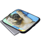 Mops auf Kissen Laptopschutzhülle (Vorne Knopf)