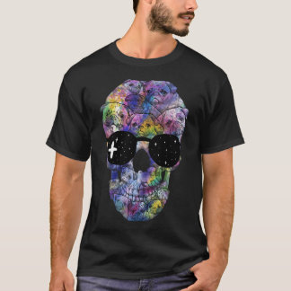 Mops auf Schädel T-Shirt