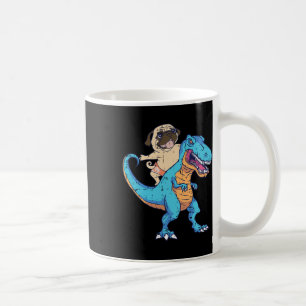 Mops auf T-Rex surft Dinosaurier Lustiger Hundebes Kaffeetasse