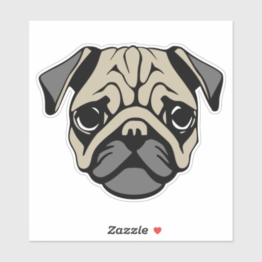 Mops Aufkleber (Blatt)