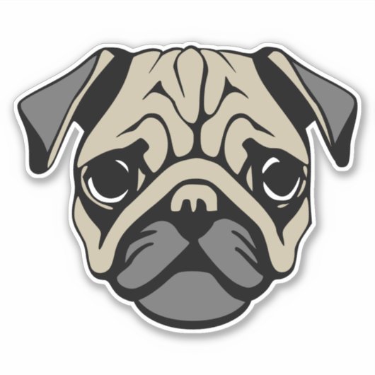 Mops Aufkleber (Vorderseite)