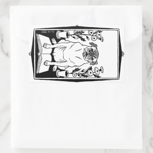 Mops-Aufkleber Rechteckiger Aufkleber (Tasche)