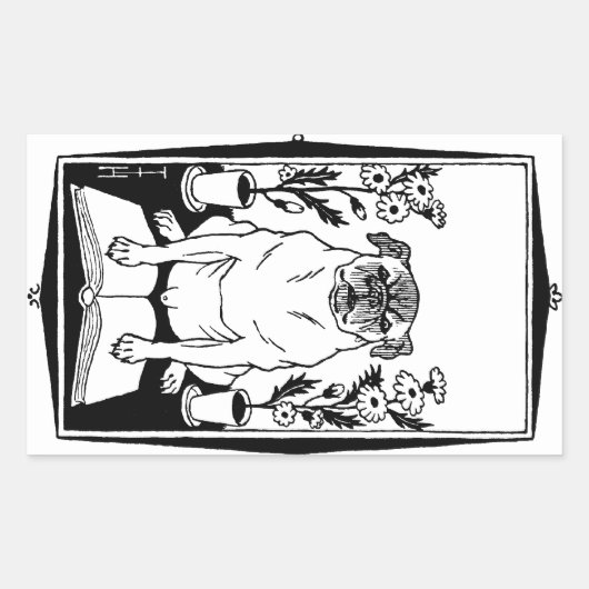 Mops-Aufkleber Rechteckiger Aufkleber (Vorderseite)