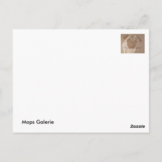 Mops Aura Postkarte (Rückseite)